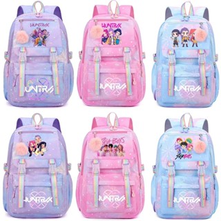 กระเป๋าเป้สไตล์นักเรียน KPop Demon Hunters แบบพิมพ์ลายฟ้าดาว…