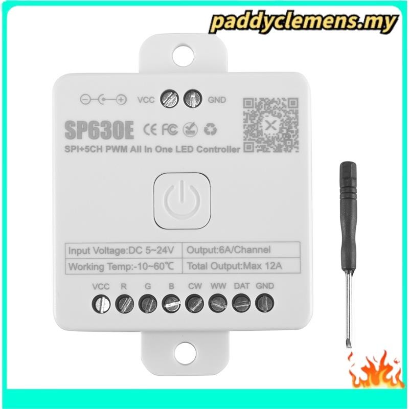 1 PCS SP630E Bluetooh LED Controller พลาสติกสีขาวรองรับ PWM Monochrome CCT RGB RGBW RGBCCT หรือ SPI 