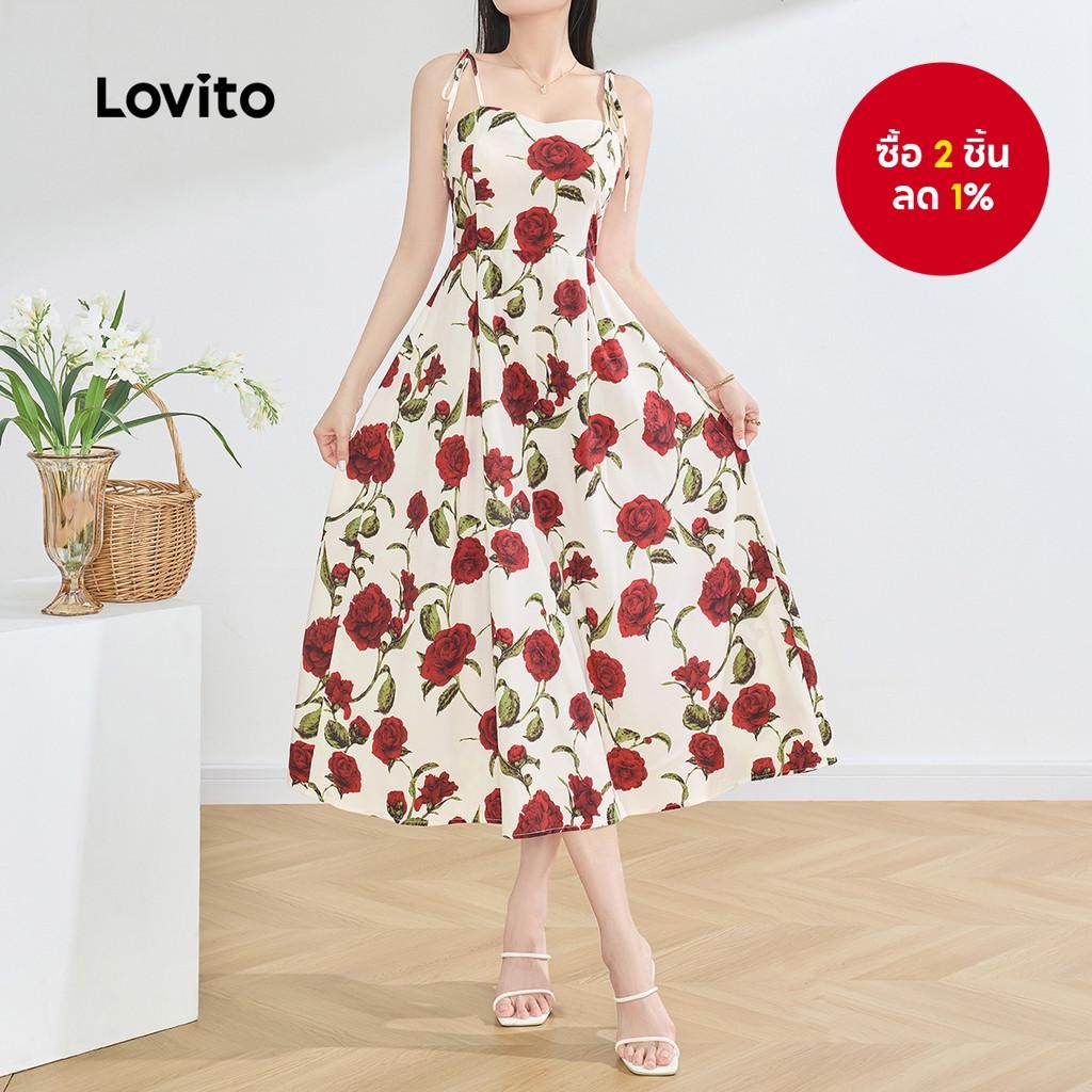 ผู้หญิงElegant Dress Lace Upจีบฤดูร้อน/ฤดูใบไม้ผลิMulticolorชุดL134LD356