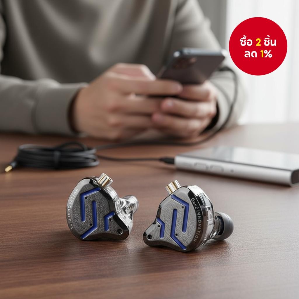 หูฟังอินเอียร์ KZ ZSN PRO 2 แบบคอยล์เคลื่อนที่ เสียง HiFi ควบคุมสาย เบสหนัก