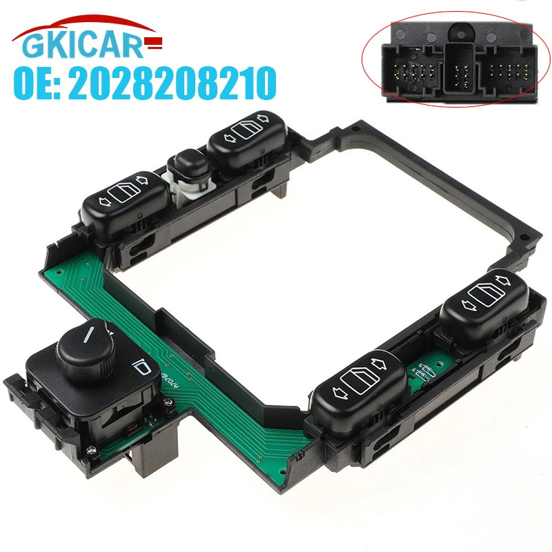 2028208210 ก2028208210 10 + 10 + 6 Pins Power ไฟฟ้า Master สวิทช์หน้าต่างสําหรับ Mercedes Benz C230 