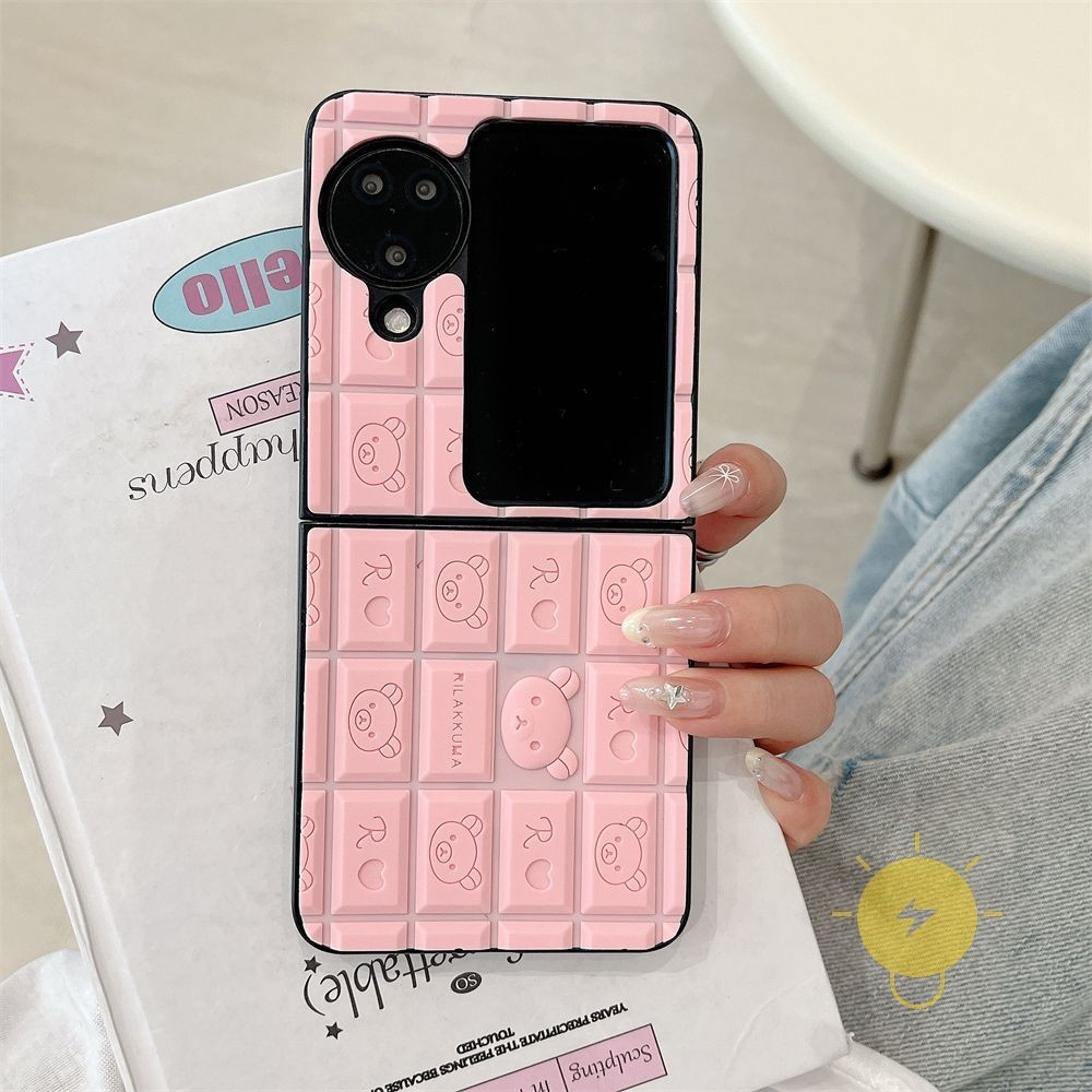 For เคสมือถือ TPU Bear เคส Phone Case For OPPO Find N3 Flip N2 Flip Cover  Aesthetic Korean Cute