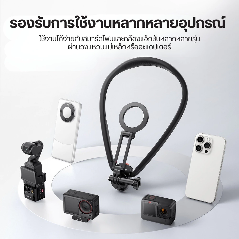 Ulanzi MG14 Magnetic Neck Mount สายคล้องคอ GOPRO/DJI Action 6/5Pro/4/3,Insta360 สำหรับถ่ายภาพ POV thumbnail 5