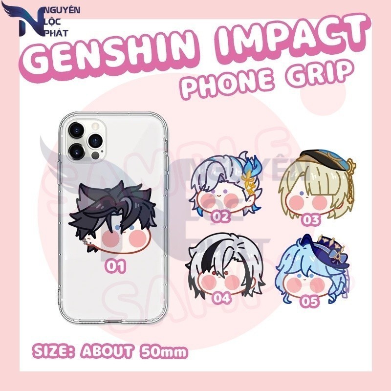 Genshin น่ารัก arlchino การ์ตูนที่วางโทรศัพท์ neuvillette wriothesley nlp shop__DH
