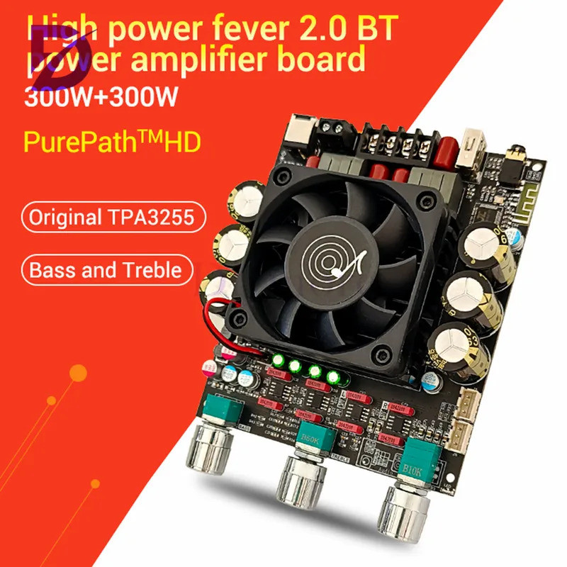 ZK-3002T บอร์ดขยายเสียงดิจิตอลบลูทูธ 2.0 สเตอริโอ 300W + 300W พร้อม Hi-Low Tone TPA3225
