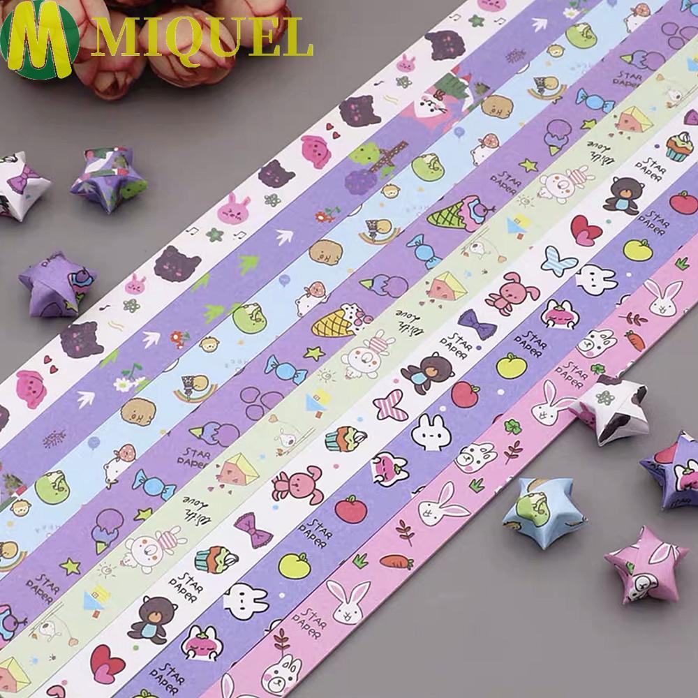 MIQUEL Origami Stars Paper, Paper Craft Star Paper Strips Star Folding Paper, Pearlescent Gradient C