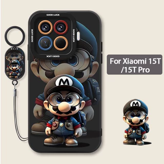 เคส Xiaomi 17T 15T 14T Pro เคส Xiaomi 17T 15T 14T 5G Case เคสการ์ตูนอนิเมะมาริโอ้ แบบด้าน ซิลิโคนอ่อนกันกระแทก พร้อมที่ป้องกันกล้อง สายคล้องโทรศัพท์ เคสกันรอยนิ้วมือ สำหรับเด็กผู้ชาย เด็กผู้หญิง และนักเรียน