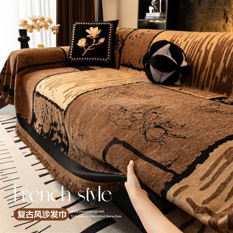 复古防滑沙发盖巾新款沙发巾简约古风通用加厚沙发套罩四季沙发垫Vintage non-slip sofa cover towel new sofa towel simple20251017