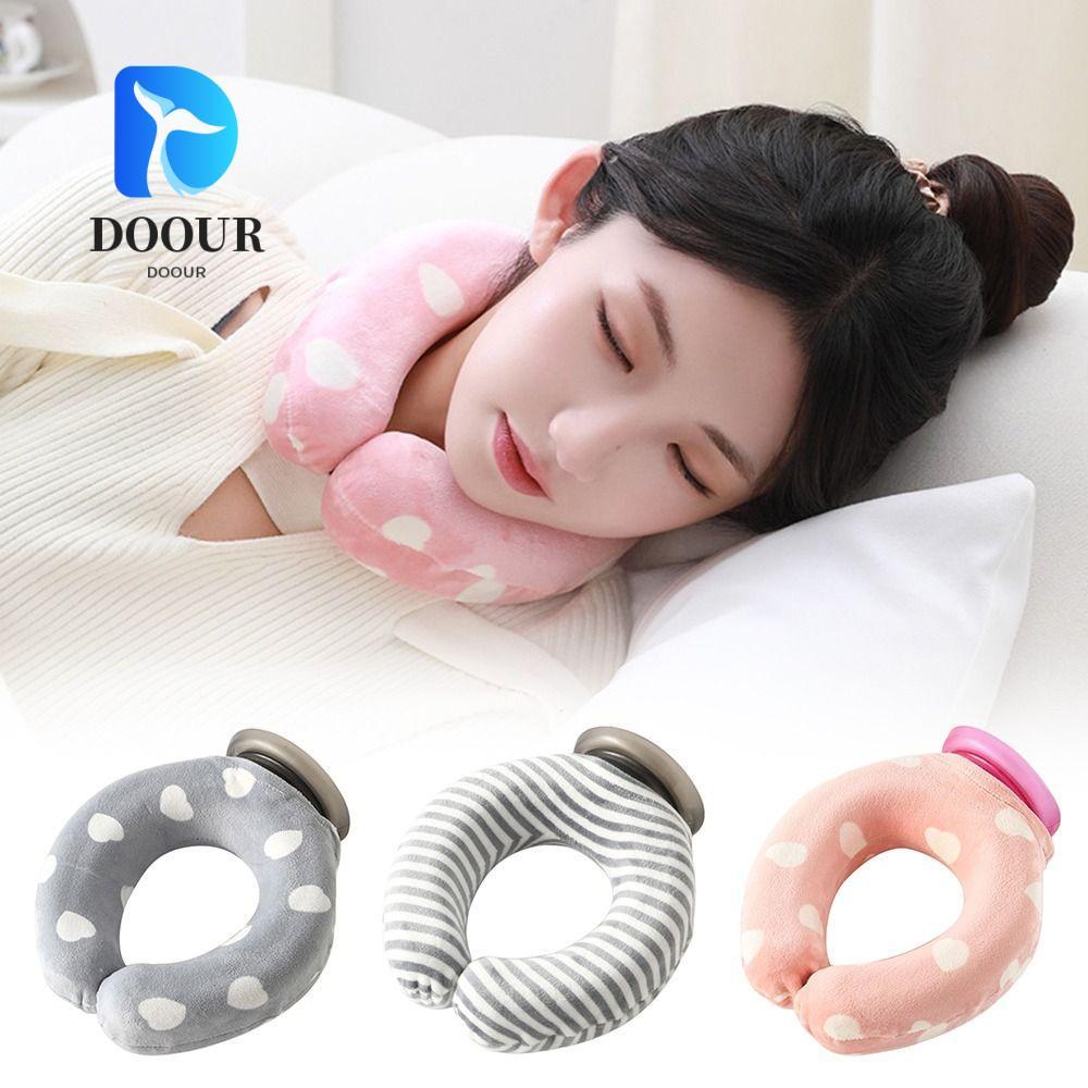 DOOUR กระเป๋าน้ําร้อนคอ, กระเป๋าคอระบายความร้อน PVC Icy PVC รูปตัว U, ปกถักแบบพกพา, กระเป๋าน้ําร้อน-