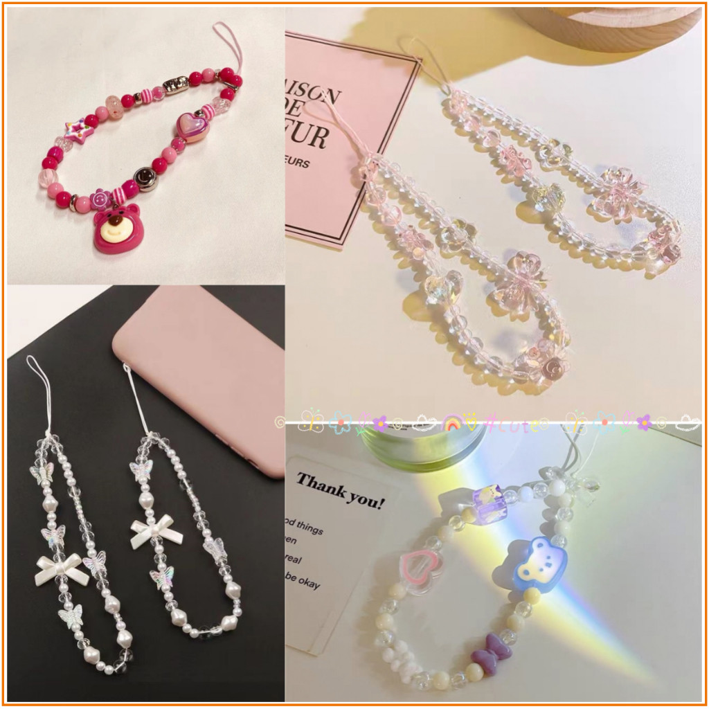 DIY Phone Straps สายรัดโทรศัพท์มือถือ Lanyard พวงกุญแจ เชือกคล้องโทรศัพท์มือถือ เชือกคล้องโทรศัพท์ โซ่โทรศัพท์
