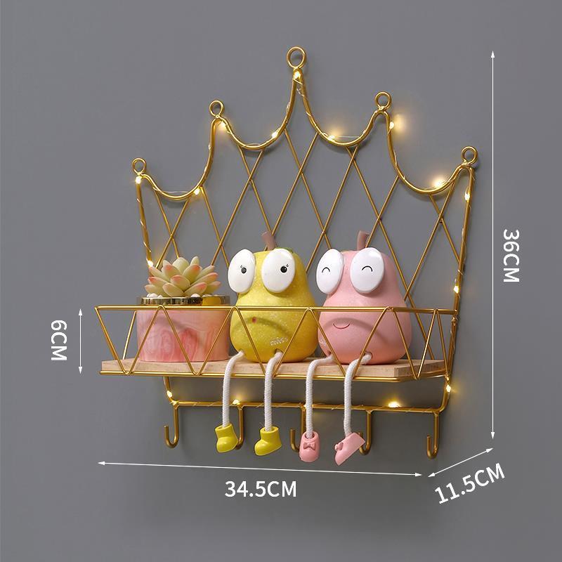 สินค้าใหม่ ins Influencer ชั้นวางของติดผนังห้องนอน Hall Head Wall Hook Storage Hanger U Bed-Free ตกแ