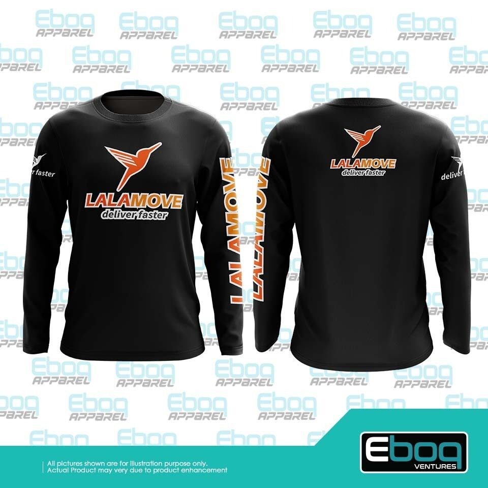 เสื้อยืด Lalamove BLACK Eboq Sublimation / Baju Lalamove BLACK Microfiber Big Plus Size / เสื้อลามูฟ
