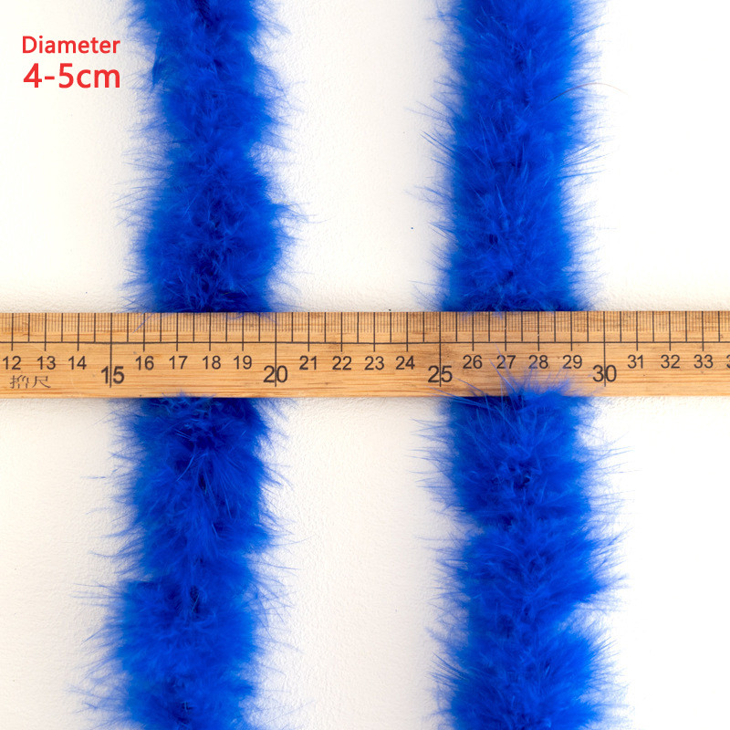 2Yard Feather Boas ตุรกี 1.82Meter สําหรับงานฝีมือเทปริบบิ้นเสื้อผ้าชุดหมวกยาวเส้นผ่านศูนย์กลาง 4-5 ซม.สีขาวสีดํา Royal Blue Trim - รูปที่ 6