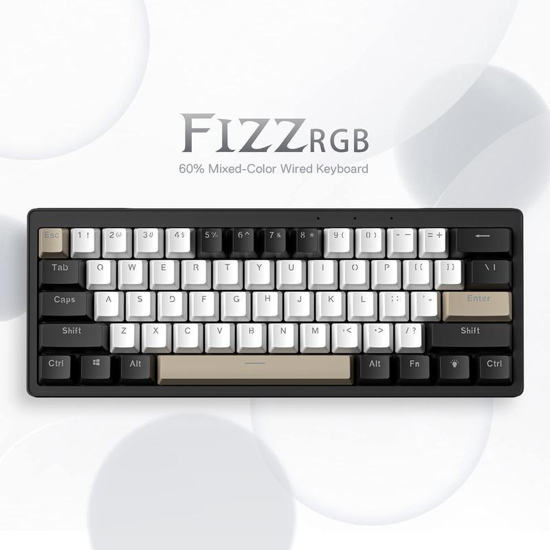 ZIFRIEND AG61 61คีย์ คีย์บอร์ดแบบกล คีย์บอร์ดแบบมีสาย Yellow Switch Wired คีย์บอร์ดเล่นเกม RGB Backl