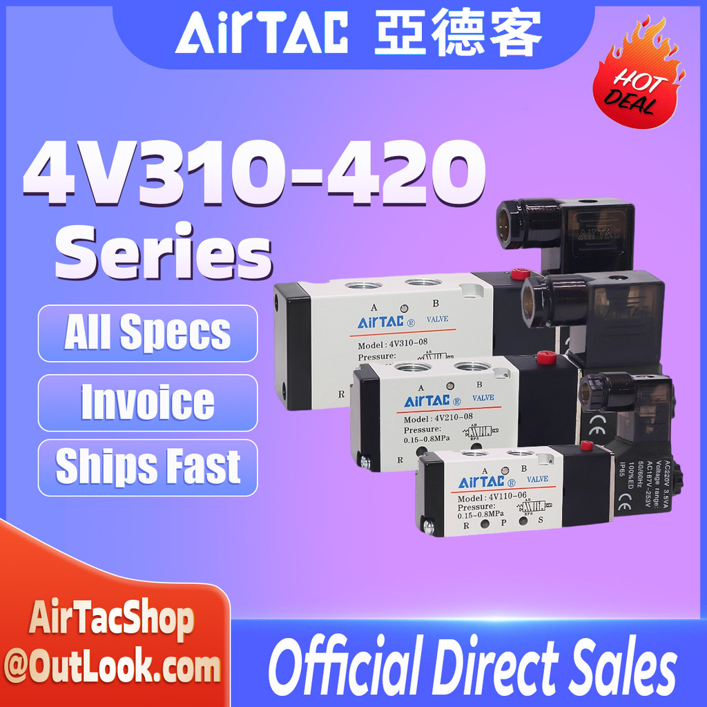 AirTac 4V Series 4V310-06/410-08 / 330-10Solonoid วาล์วอิเล็กทรอนิกส์ Air Valve Air Control Solenoid