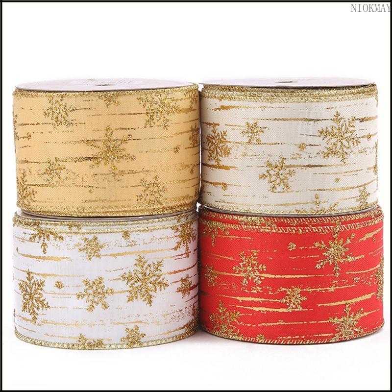 NIOK Glitter Snowflake Ribbon Wrapping DIY Craft Bowknot Craft Accessory