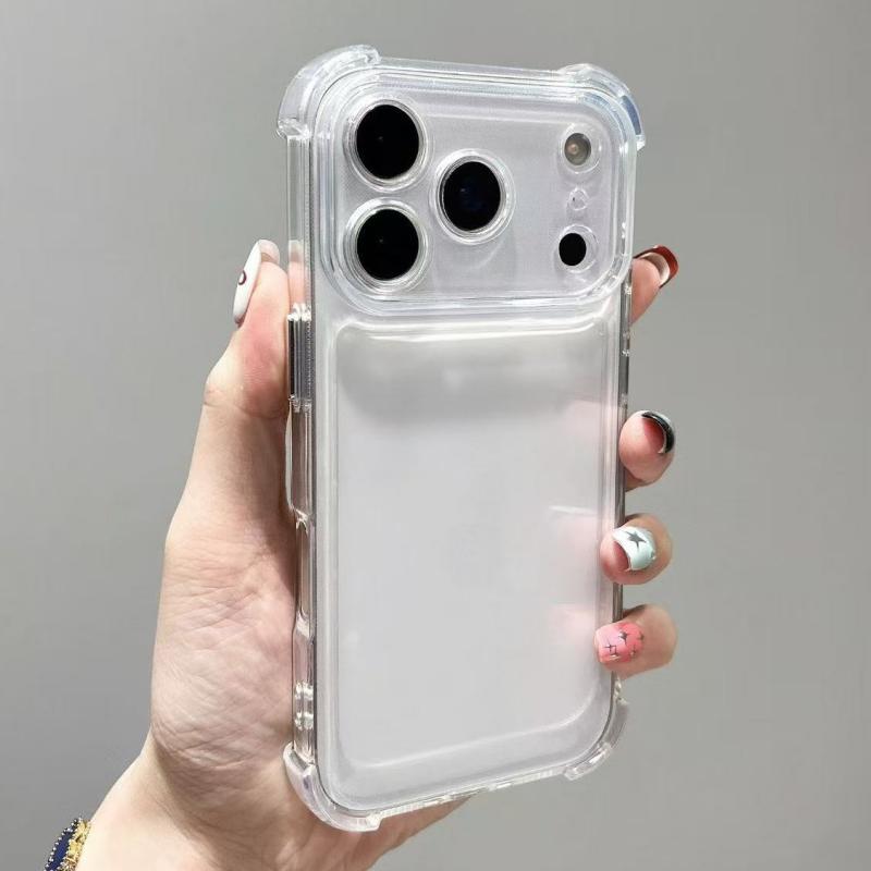 หรูหรากันกระแทกโปร่งใสเคสโทรศัพท์สําหรับ iPhone 17 Pro 16 15 14 13 12 11 17 Pro Max 17 Air Clear Soft กันชนกรณีฝาครอบ