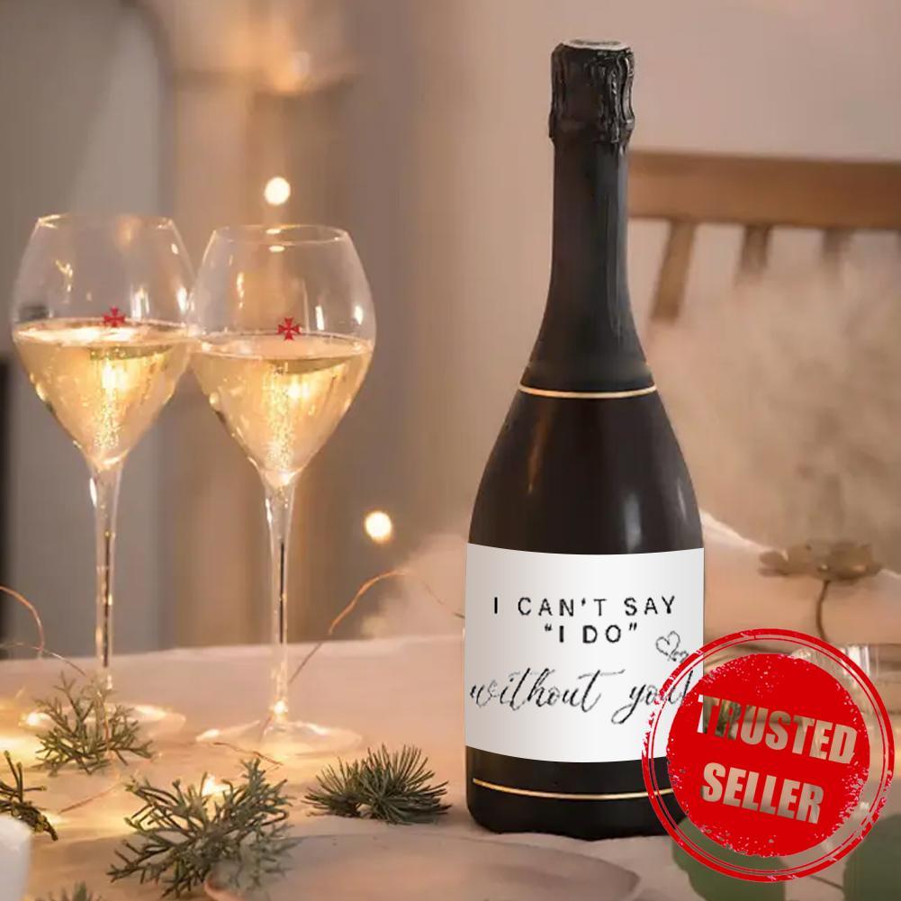 Will You Be My Bride Party ปาร์ตี้ธีมงานแต่งงานตกแต่งสติกเกอร์แชมเปญ A0h2