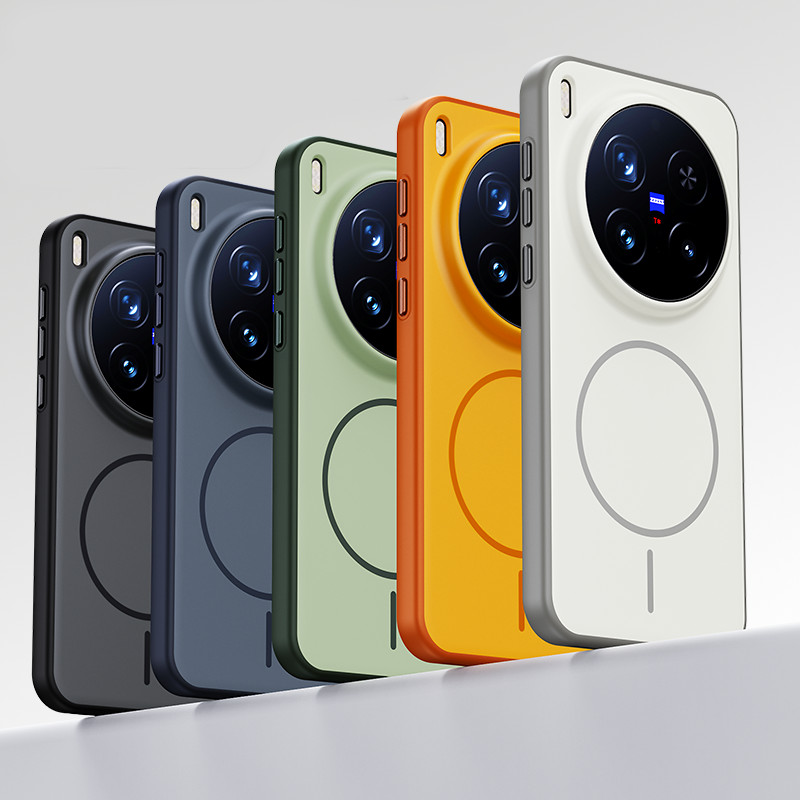 สําหรับ Vivo X300, X300 Pro กรณี ELVEV คู่สี Matte PC + TPU ผิวรู้สึกกลับดูดฝาครอบปุ่มโลหะ