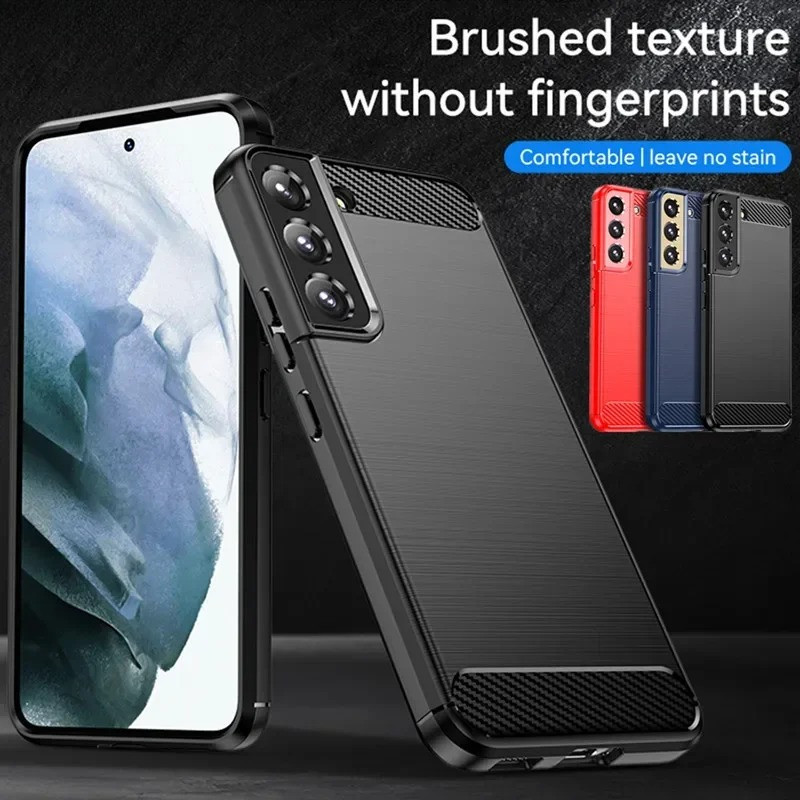 คาร์บอนไฟเบอร์ TPU สําหรับ Samsung Galaxy S25 S24 S23 Ultra S22 Plus S21 FE S20 S10 กันกระแทกฝาครอบป้องกัน