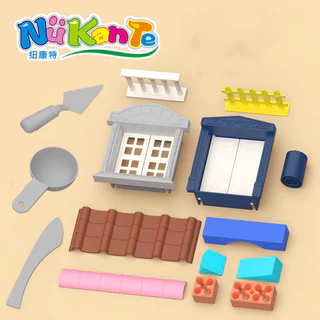 [พร้อมส่ง] DIY building house ของเล่นชุดก่อสร้างบ้าน พร้อมอุปกรณ์ แบบจำลองสร้างบ้าน อิฐ บ้านจำลอง