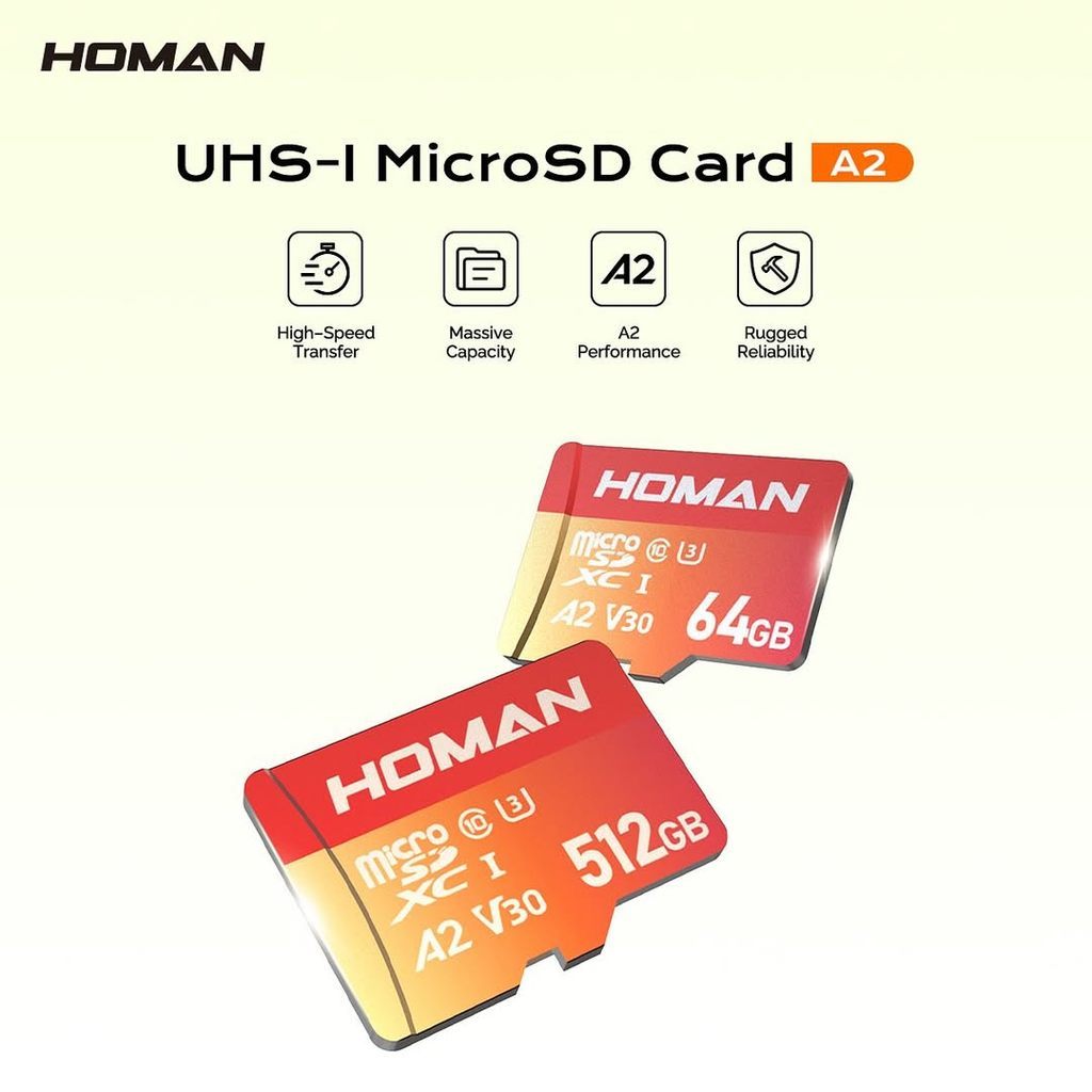 HOMAN UHS-II MICROSD CARD (A2) 512GB