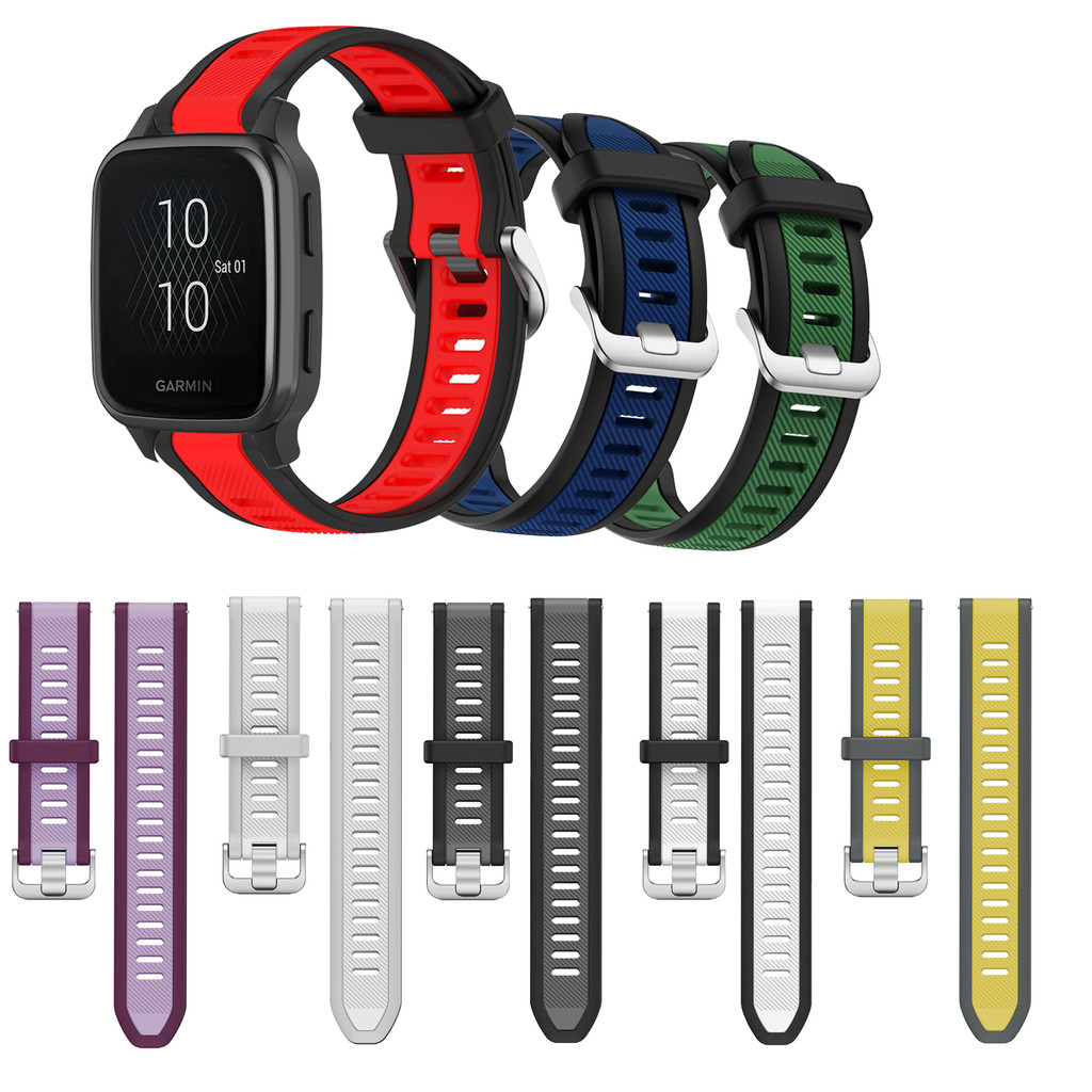 20 มม.22 มม.สายรัดข้อมือซิลิโคนอ่อนนุ่มสีสันสดใสสําหรับ Garmin Venu Sq 2 เพลง Venu 2 Plus Venu 2 3 4 กีฬาเปลี่ยนนาฬิกา ราคา ถูกที่สุด ดีลบีเคเค