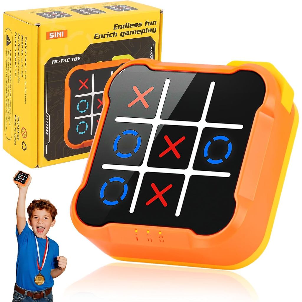 เกม Tic Tac Toe, ของขวัญสําหรับเด็กอัจฉริยะ, 4-in-1 Electronic Handheld Tic-Tac-Toe Bolt Puzzle Game