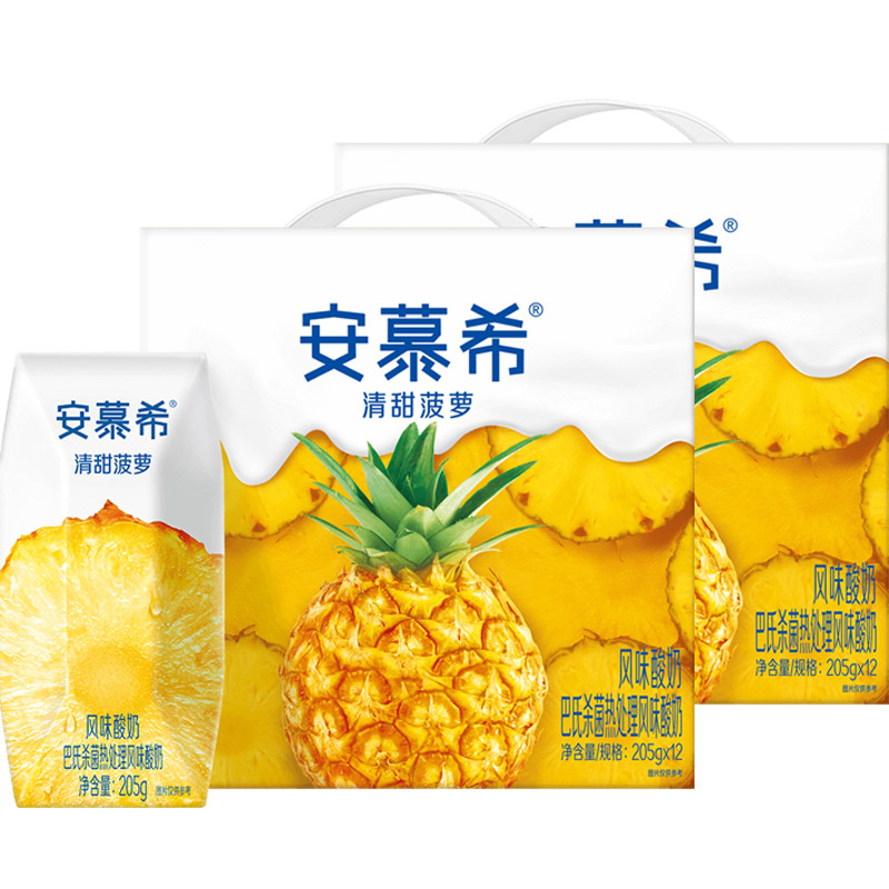 [Lier Baby Live Room] Ilian Muxi โยเกิร์ตสับปะรดหวาน 205g x 12 กล่อง * 2 กล่อง