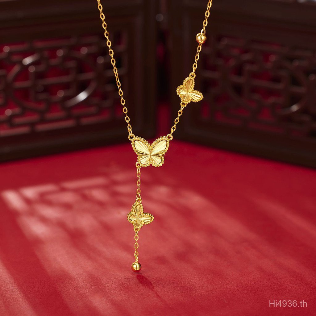 Chehua Craft สร้อยคอ Clavicle Chain สไตล์ใหม่ พู่ผีเสื้อเงินสเตอร์ลิง s925 ออกแบบด้วยเทคนิคละเอียดแบ