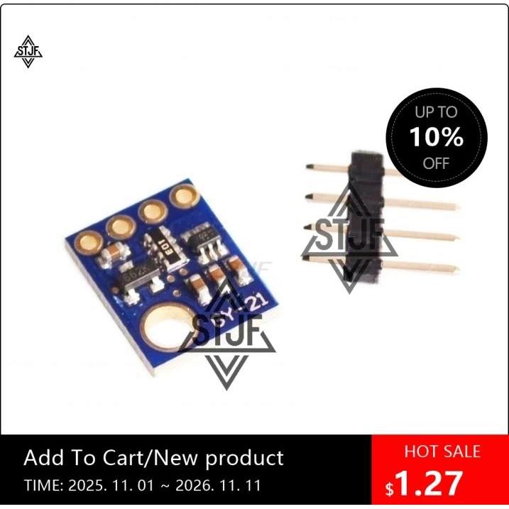 ใหม่ SHT21 โมดูลเซ็นเซอร์ความชื้นและอุณหภูมิแบบดิจิตอลเปลี่ยน SHT11 SHT15 GY-21-HTU21