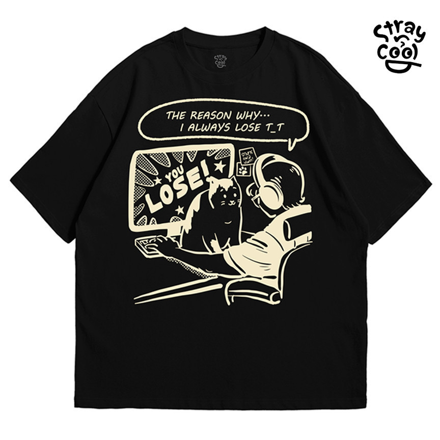 Strayandcool เสื้อยืดโอเวอร์ไซส์ "GG EZ" Oversized T-shirt