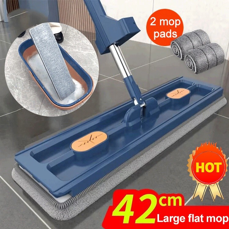 【Hot】[No Need To Manually Clean Wrung Mop]New Style Large Flat Mop Clean Wood Floors a Mop Pier Clot