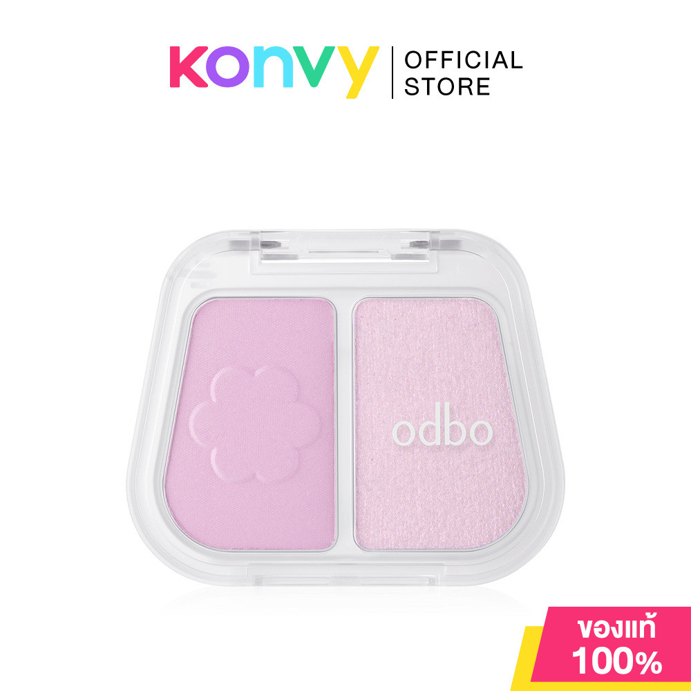 ODBO Duo Fuse Blush & Highlight 6g #01 บลัชออนและไฮไลท์ 2 เฉดสีในตลับเดียว โอดีบีโอ.