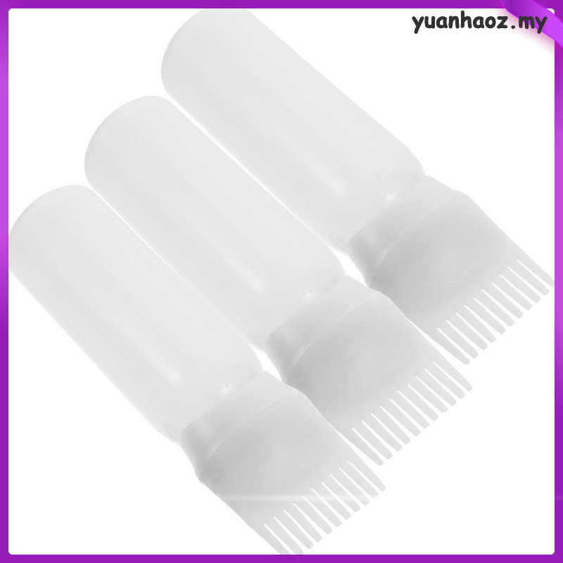 3 ชิ้น Root Comb Applicator ขวดสเปรย์ขวดสําหรับย้อมผมน้ํามันการประยุกต์ใช้หนังศีรษะ yuanhaoz