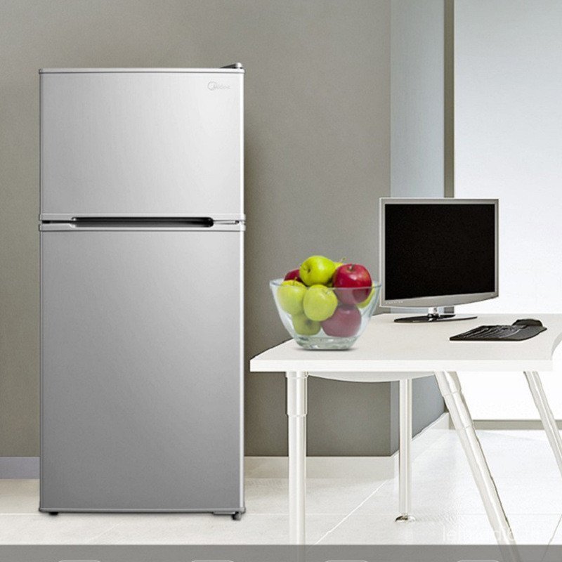 Midea/Midea ตู้เย็นเช่า House Apartment หอพักตู้เย็นขนาดเล็ก 112L สองทางโดยตรงเย็น BCD-112CM