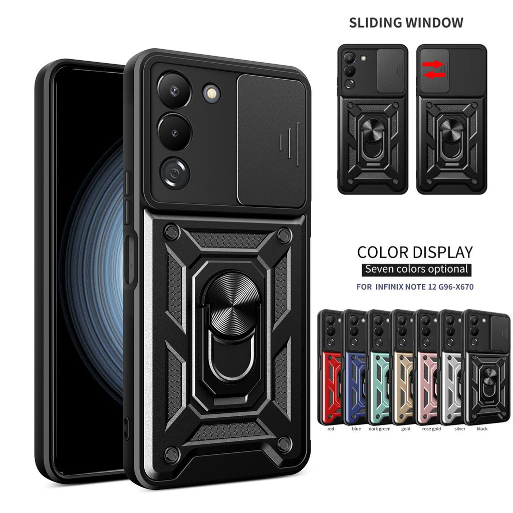 เคส Infinix note 12 g96 X670 note12g96 x670 ใหม่ป้องกันการล่มสลายพร้อมขายึดเกราะชุดรวมกันเปลือกแข็งแ