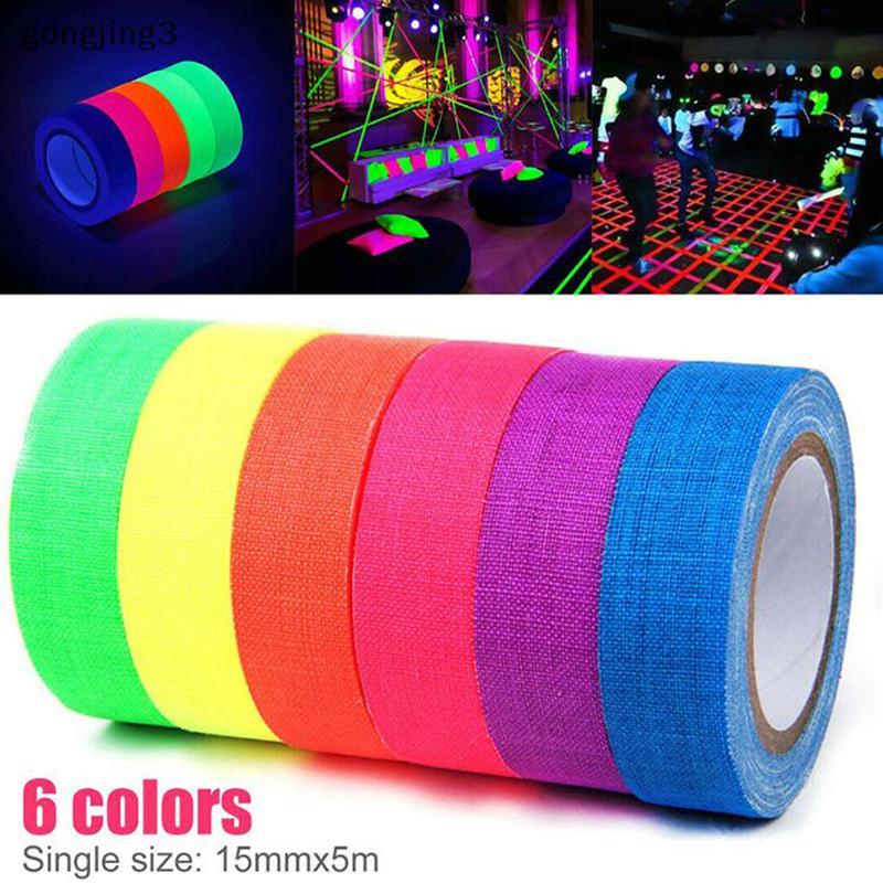 Gongjing3 6 ม้วน UV Reactive Tape cklight เทปเรืองแสงเรืองแสงเรืองแสงใน Dark Neon Gaffer th