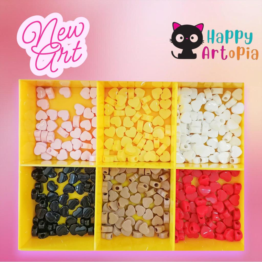 TOKODIVAKU - TAC244 15 กรัม LARGE HOLE HEART BEADS PARACORD MOTE BEADS BEAD