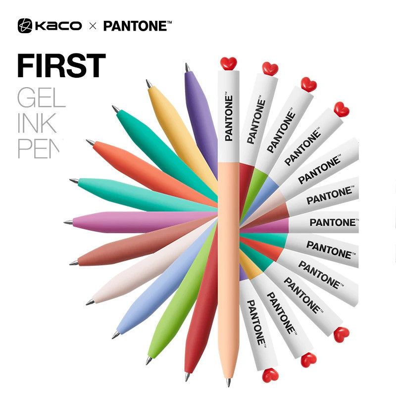 2 ชิ้น Kaco X Pantone ประจําปีตัวแทนปากกาเจลสีชุด First Kwaii Love Signature Canetas สําหรับนักเรียน