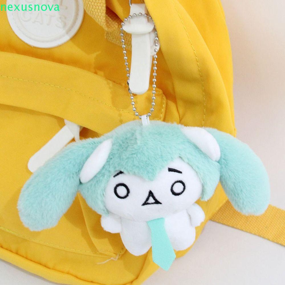 NEXUSNOVA Snow Miku ตุ๊กตาพวงกุญแจ,ปุยนุ่ม Bandai Hatsune Miku ตุ๊กตา, น่ารัก Plushy พวงกุญแจขนสัตว์