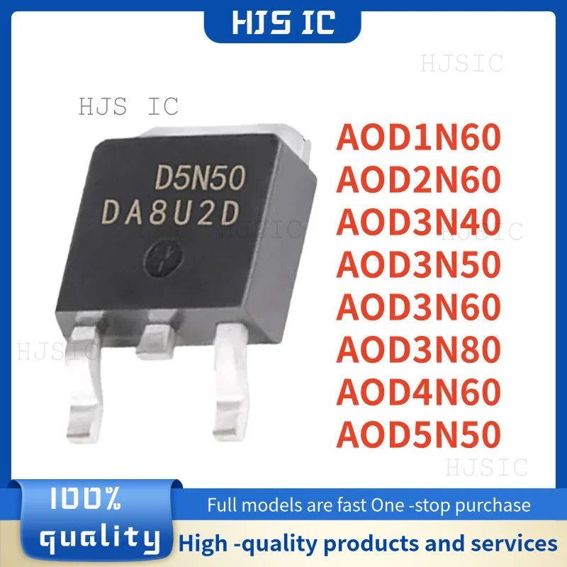 5PCS AOD1N60 AOD2N60 AOD3N40 AOD3N50 AOD3N60 AOD3N80 AOD4N60 AOD5N50 TO-252 D4N60 D3N60 D5N60 D4N4N6