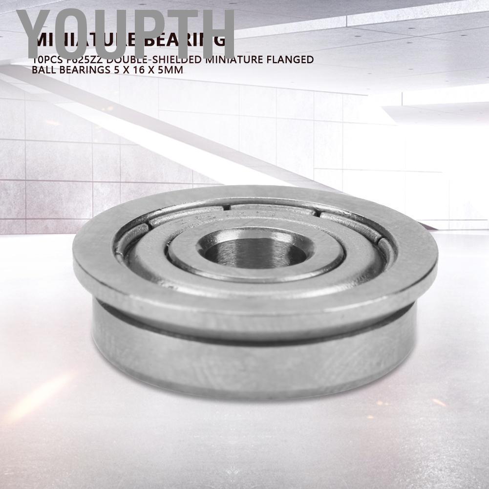 youpth F625ZZ Miniature Flanged Ball Bearings คุณภาพสูง 10 ชิ้น 5x16 5mm Shaft โครงการ