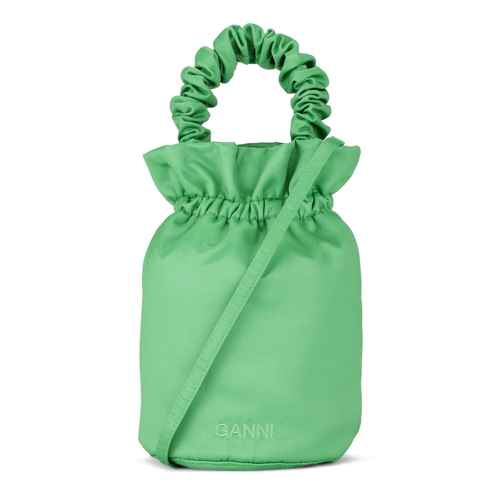 ส่วนลด GANNI สินค้าของแท้ Daigou POUCH MINI BAG สีเขียวสีเหลือง Rose Pink MINI Shoulder Messenger Bu