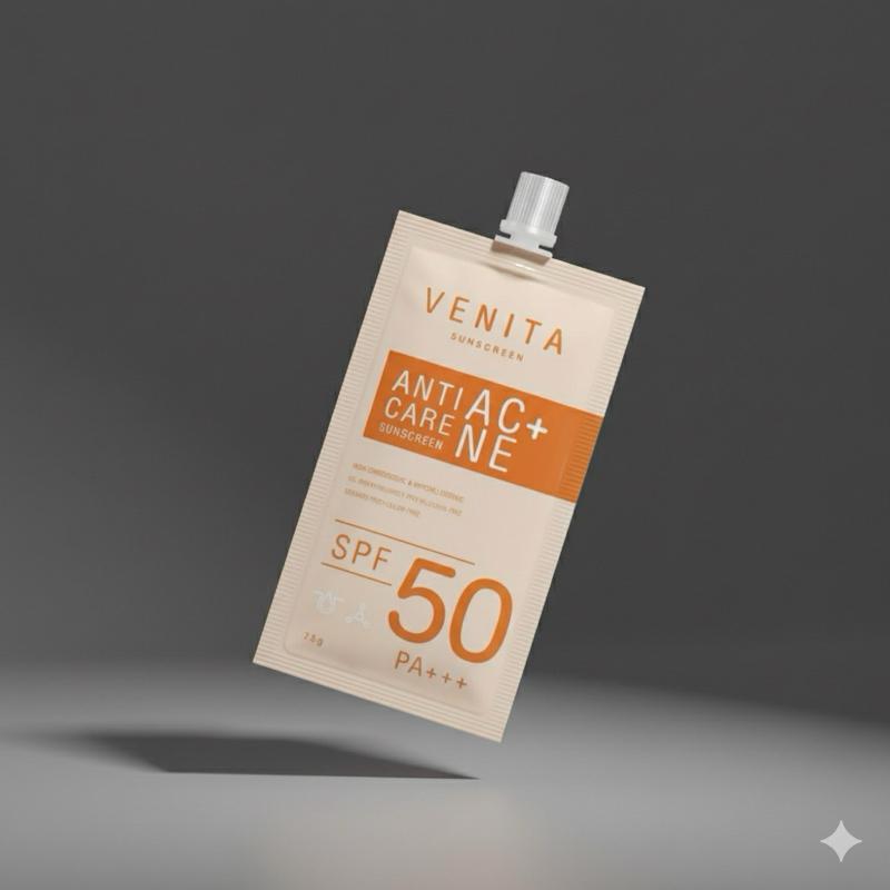 Venita ครีมกันแดด Anti-Acne SPF50/PA+++ สำหรับป้องกันแสงแดด ขนาด 1 ซอง ราคาพิเศษ