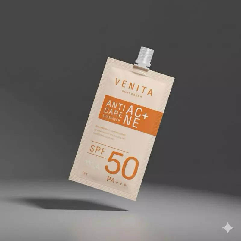 Venita ครีมกันแดด Anti-Acne SPF50/PA+++ สำหรับป้องกันแสงแดด ขนาด 1 ซอง ราคาพิเศษ