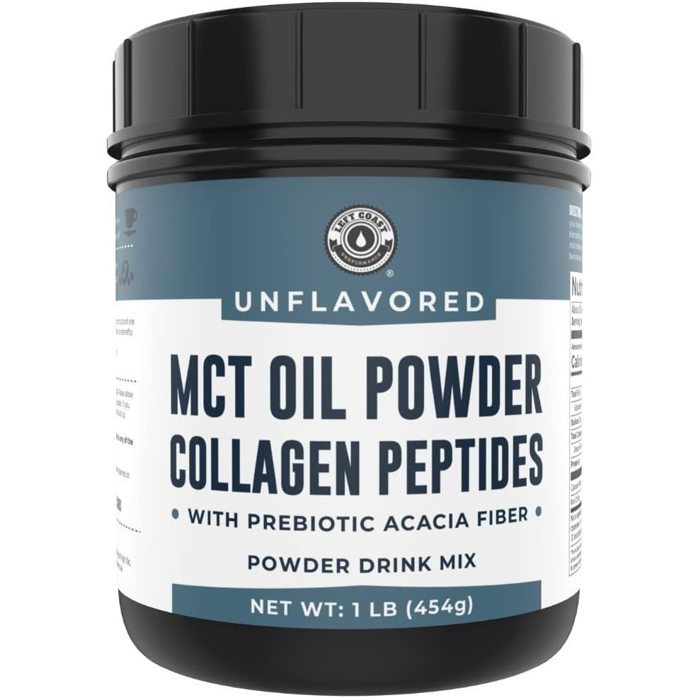 MCT Oil Powder + Keto Collagen Peptides + Acacia Fibre 16oz (รสจืด) MCT 10g คอลลาเจน 5g MCT Collagen