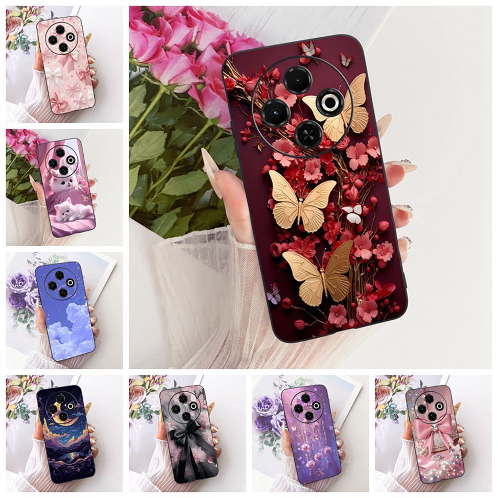 สําหรับ Tecno Spark 30C 4G ฝาครอบแมวน่ารักแฟชั่นผีเสื้อทาสีเคสโทรศัพท์ Tecno kl5 kl5n