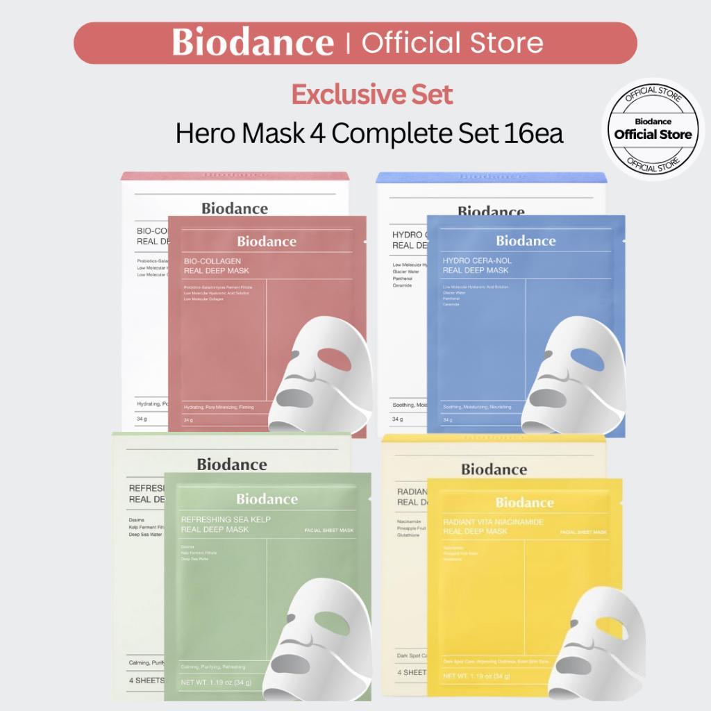 2025 ใหม่ [BIODANCE] Bio-Collagen Real Deep Mask 34g x 4pc Hydrogel Mask Sheet Pore Tightening Hydra