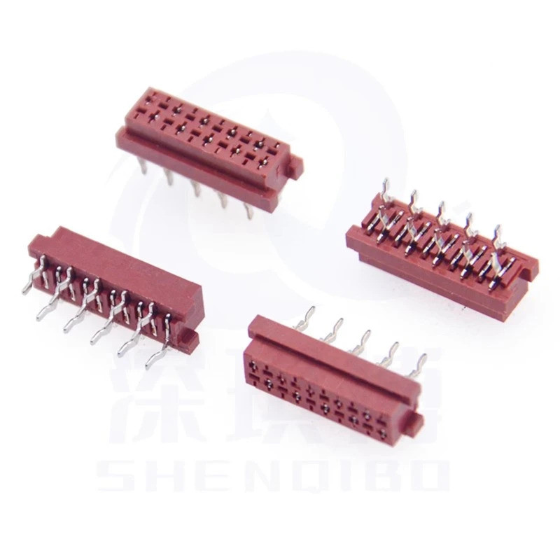 50 ชิ้น Micromatch สีแดง 2.54 มิลลิเมตร Pitch คู่แถวหญิง IDC กล่อง Header Connector ตัวอย่าง 4P 6P 8